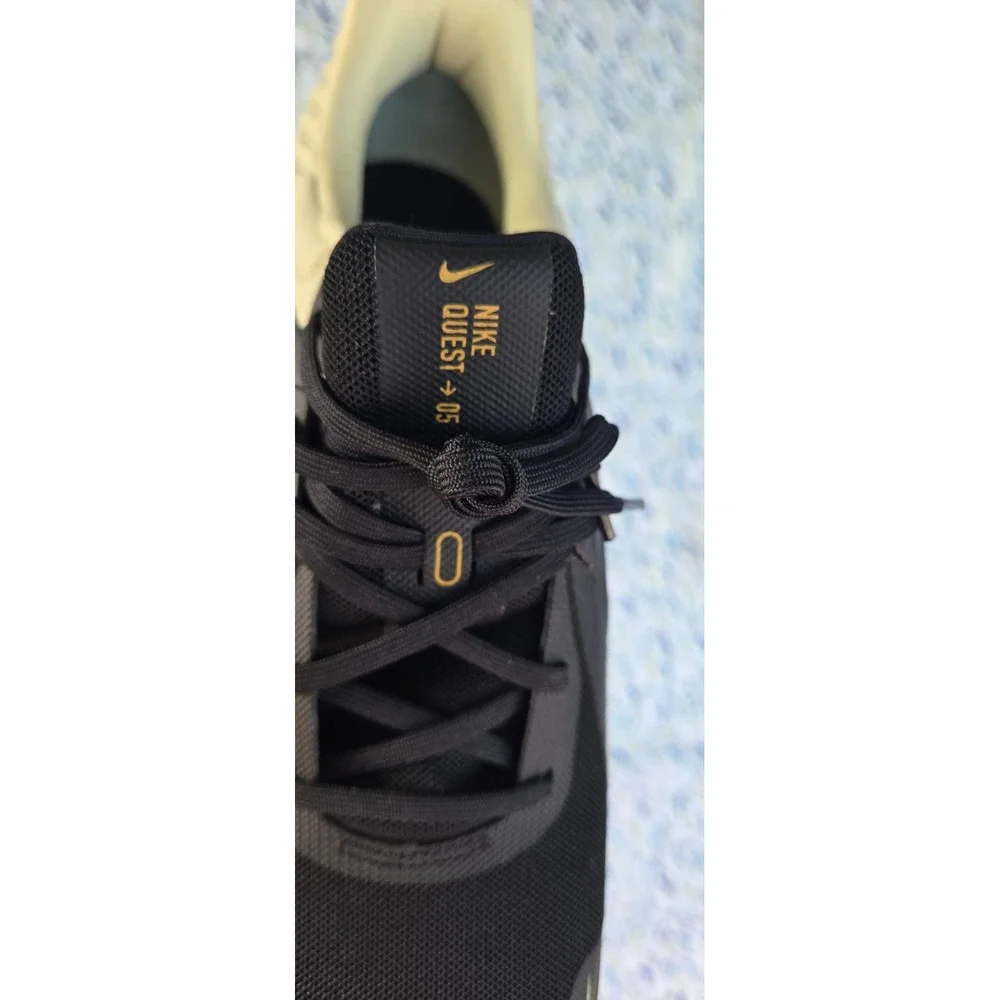 Nike Quest 5 Men Running Shoes Black Gold Size 14‎ DD0204 301